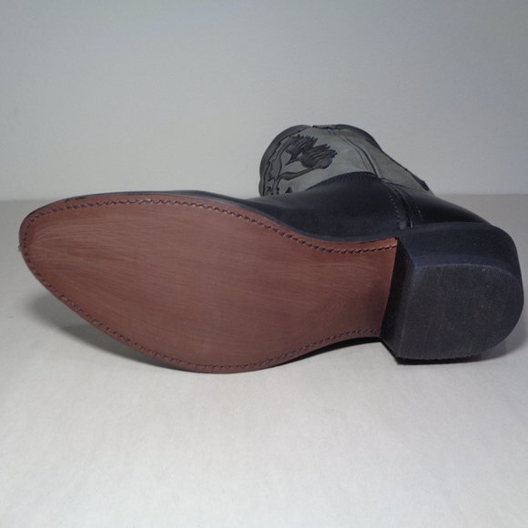 Dingo Size 10 M SILVERLAKE Black Leather Cowboy Western Boots New Men's Shoes - Picture 11 of 13